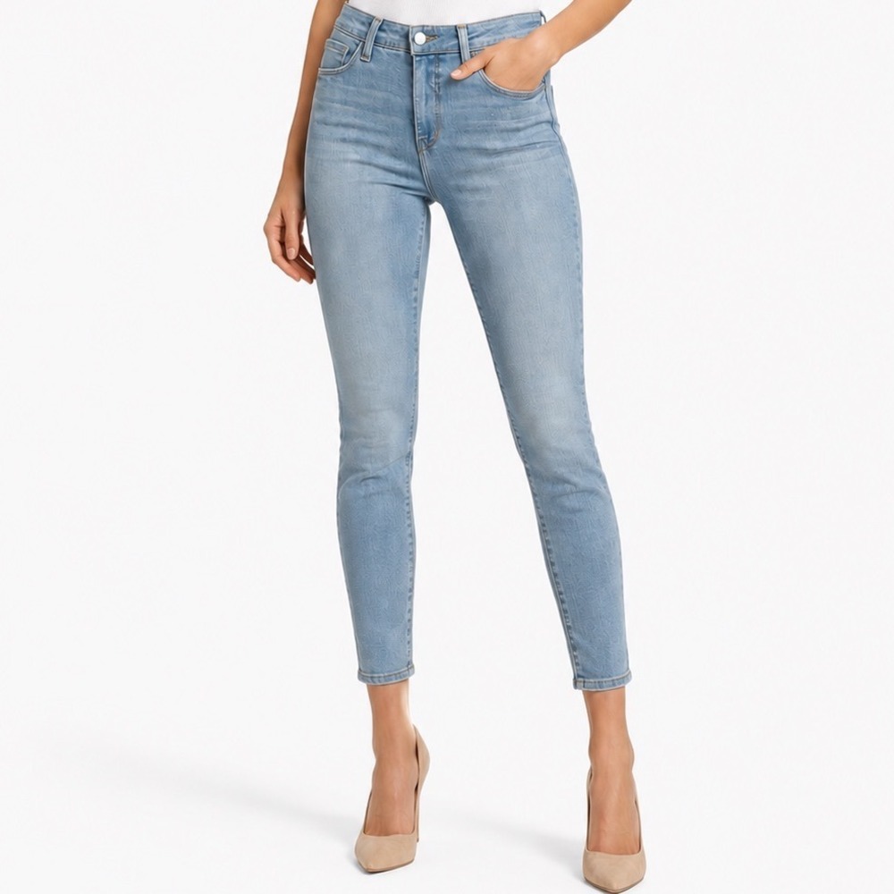L'AGENCE Margot High Rise Skinny Jeans Light Wash Blue Size 29 Cropped Denim